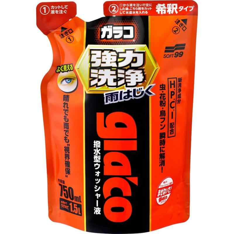 ソフト99(SOFT99) glaco(ガラコ) 撥水剤 ガラコウォッシャー 強力洗浄 750ml 自動車用フロントガラス・..