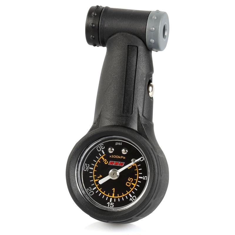 ディーアールシー(DRC) G102 エアゲージ 低圧タイプ 測定範囲:0~200kPa(29psi) モーターサイクル/MTB専用エアゲージ 米式・仏式バルブ対応 測定時の針固定タイプ 簡単計測 減圧調整アジャストボタ