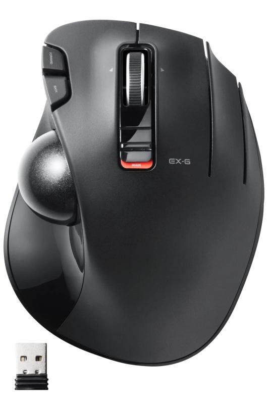 エレコム ワイヤレス トラックボールマウス EX-G 握りの極み 6ボタン チルトホイール（左右スクロール） ブラック M-XT3DRBK