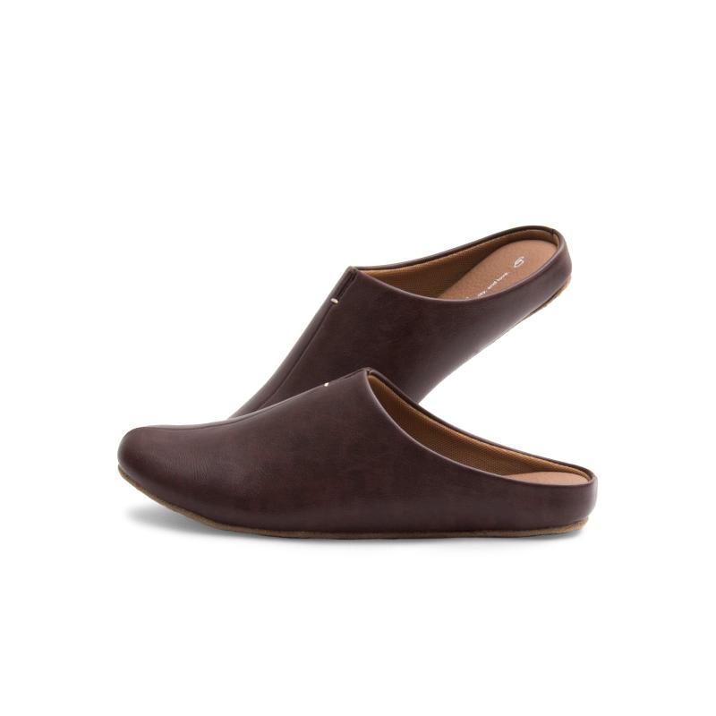 [フロンティア] 歩くを考えたスリッパ room's ルームズ メンズ レディース 室内 来客用 ルームシューズ ダークブラウン L 25.0-27.0cm