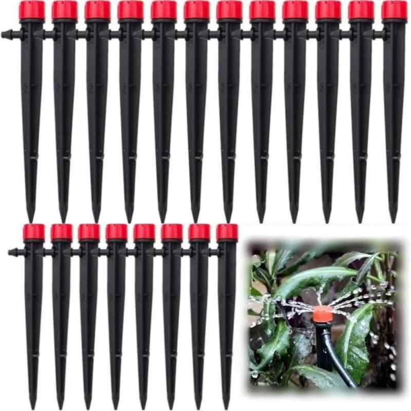 Loopunk 【20個パック】点滴ノズル 自動水やり パーツ 4mm/7mm対応 360度調整可能 分量調節 ドリップ灌漑用 自動給水キャップ 盆栽 野菜 ガーデニング 散水に