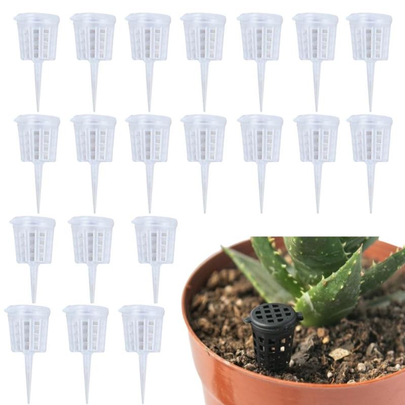 肥料容器 20個セット 肥料ボックス 園芸用具 バスケット 安全無毒 再利用可能 栽培やりツール 留守用植栽 約2x4.8cm 育苗用 多肉植物 盆栽（透明色です）