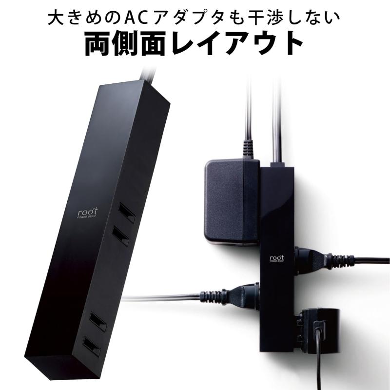 エレコム 電源タップ 見せるインテリア roo't(ルオット) 4個口 1.5m ブラック AVT-D3-2415BK flowing2-10077377 フローイングgt サンプル画像3