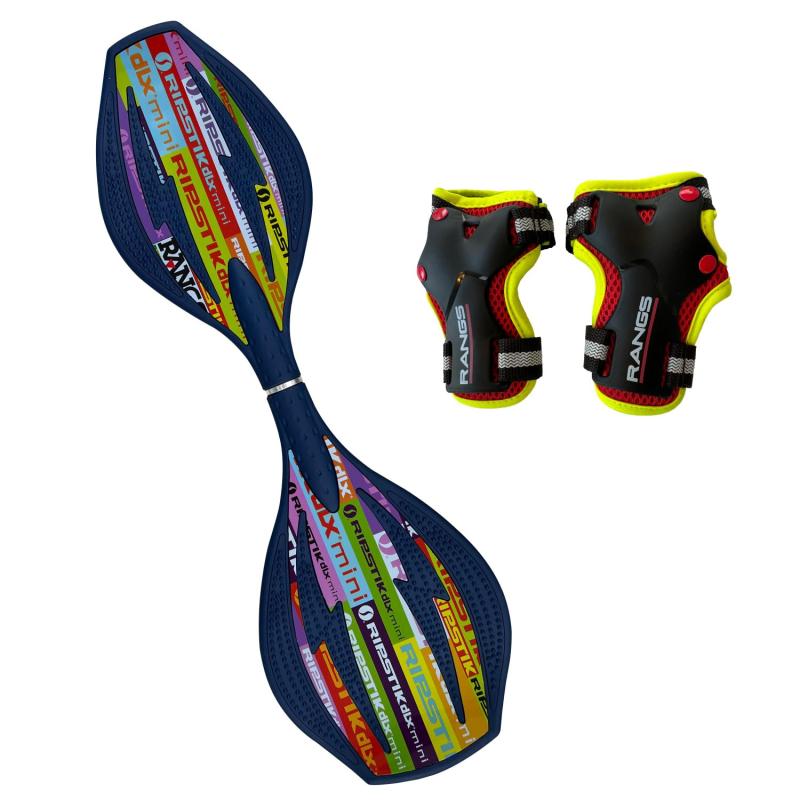 【セット商品】 ラングスジャパン(RANGS) リップスティックデラックスミニ サーキットネイビー ハンドプロテクター レッド/ブラック セット 日本キャスターボード協会公認