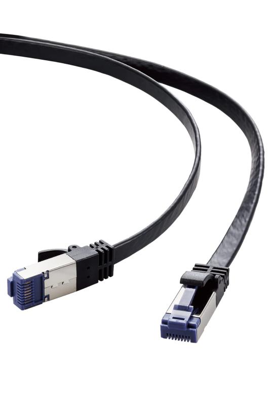 エレコム LANケーブル Cat8 2m カテゴリー8 フラットケーブル 爪折れ防止 ブラック ECLD-OCTFT/BK20