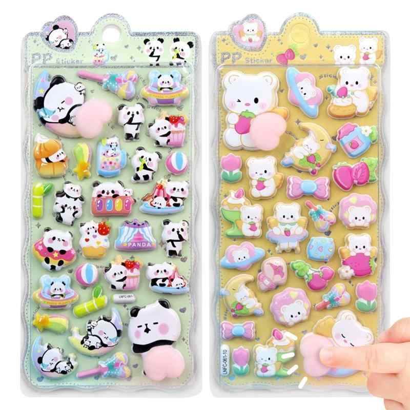 Rakuten - yowodana 3D立体 おしりぷにぷにシール【ふわふわ超ストレス解消】 かわいい ぷっくり ポップ シール帳用 手帳用ステッカー ごほうび デコシ ール キラキラ 子供 女の子 DIY用 手帳・水