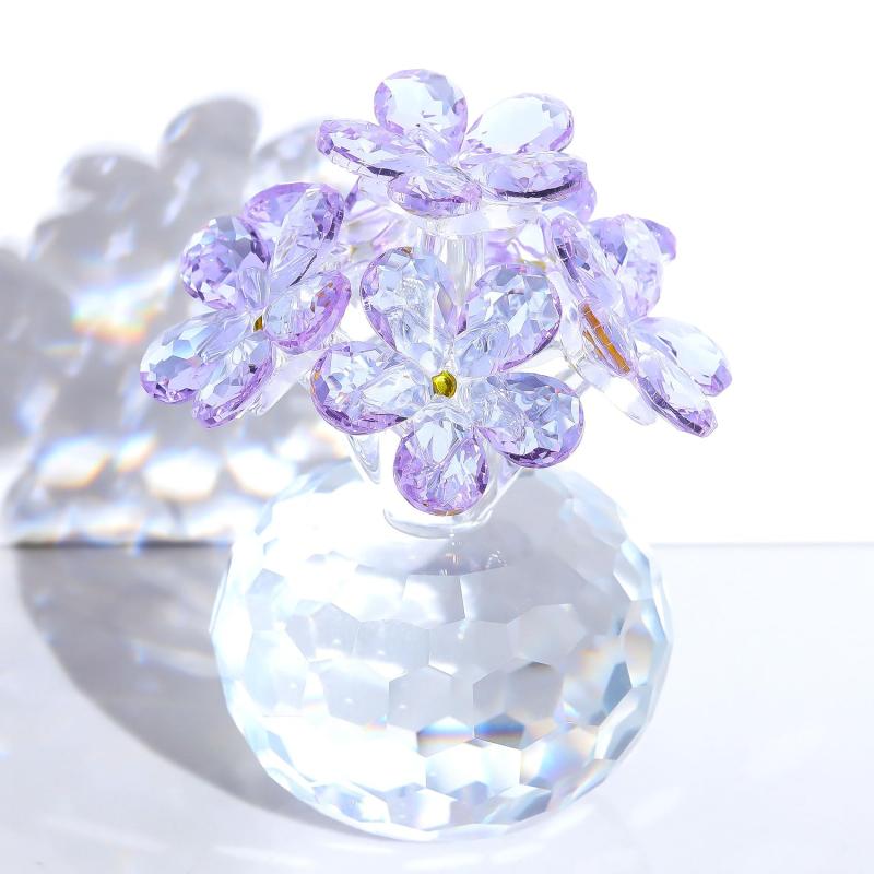 Rakuten - クリスタルのワスレナグサの花の置物