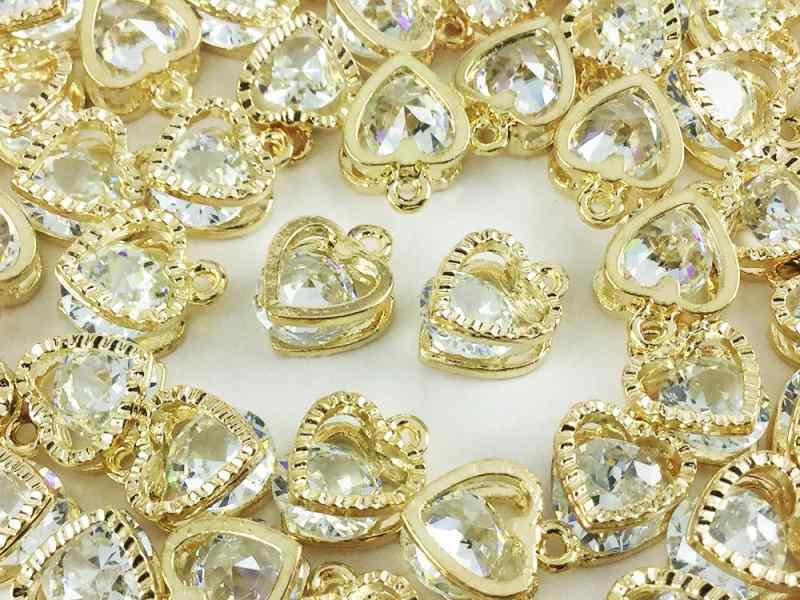 Rakuten - ノーブランド品　チャーム　50個　ハート　アクセサリーパーツ　ネックレス　ピアス　イヤリング　素材　（AP0237）