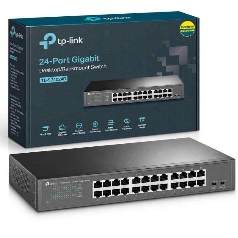 TP-Link Giga対応 10/100/1000Mbps スイッチングハブ 24ポート 5年 金属筺体 TL-SG1024D