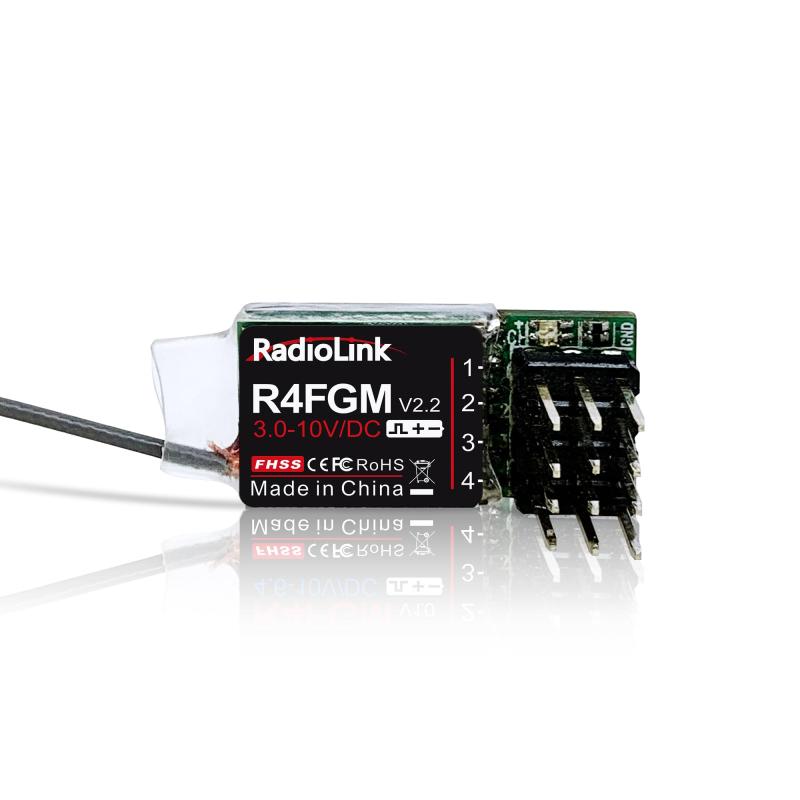 Radiolink R4FGM V2.2 4チャンネルMiniジャイロ受信機 1/28 RCミニカー ボート 3-10V高電圧サーボ対応 400M長距離制御 無線コントローラーRC8X/RC4GS V3/RC6GS V3/T8S/T8FB/T16