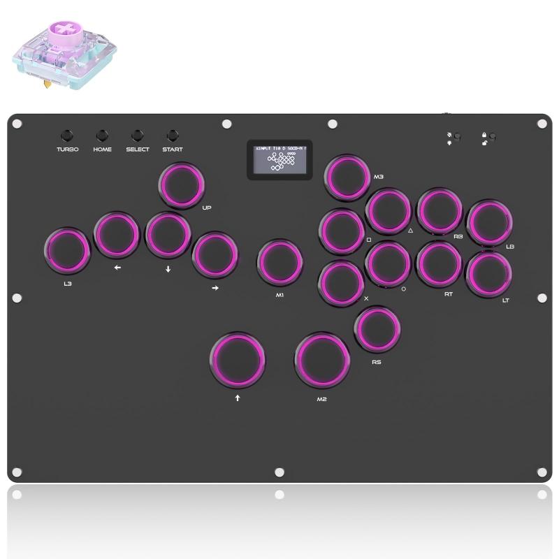 Guilekeys レバーレス アケコン レバーレスコントローラー GK-18【キー最適化×高反応スイッチ】18ボタン 格ゲー向け 0遅延 TURBO連射 静音設計 膝置き対応 RGBライト ホットスワップ SOCD切替 PC/PS4/