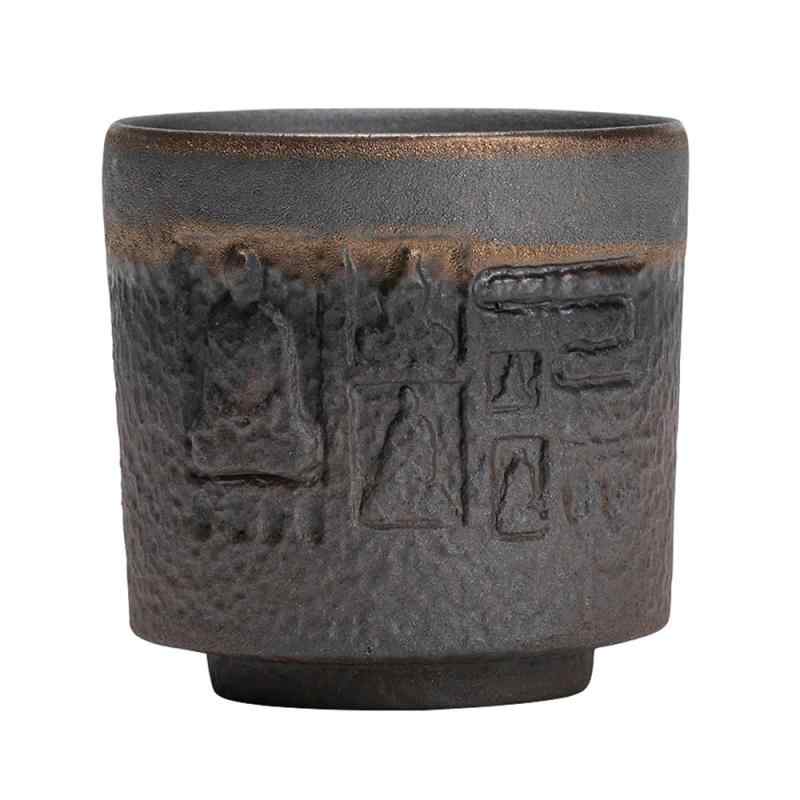 禅スタイル 陶器茶碗, 仏像デザイン, 手作り陶芸, 和風デザイン,伝統的な茶道具