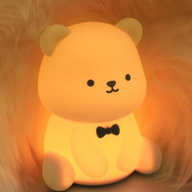 RAKSONIC シリコンナイトライト ベッドサイドランプ 授乳ライト 間接照明 かわいい猫ライト 寝室用ライト ルームライト 常夜灯 枕元ライト USB充電式 睡眠のお供 女性 子供 贈り物