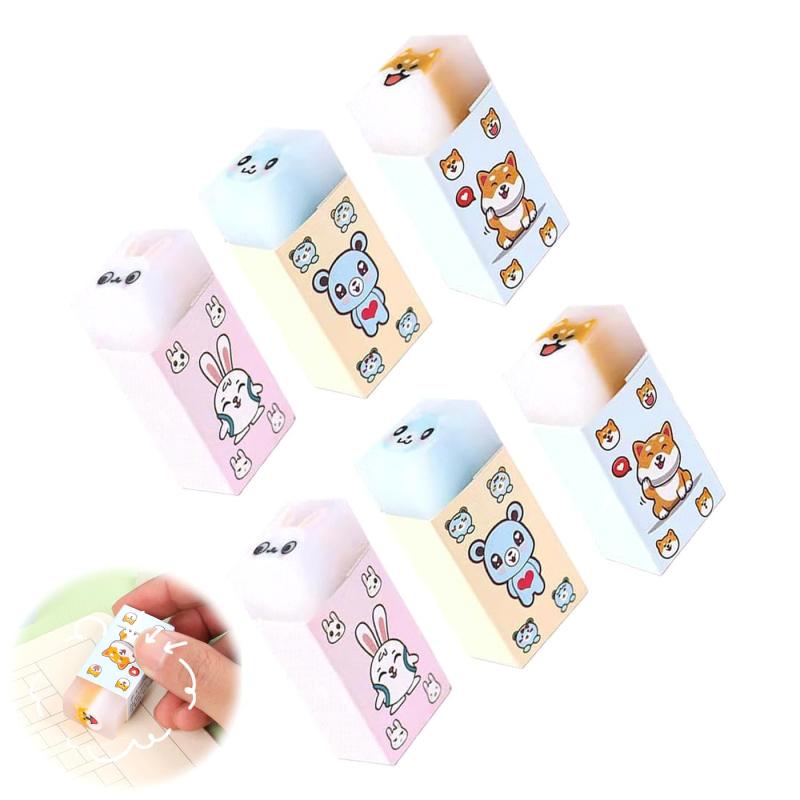 FsGrg 消しゴム かわいい 文房具【6個セット】子供用鉛筆消しゴム 文房具セット プレゼントDIYデッサン用 面白い文房具 文具 小学生 中学生 高校生 大学生 可愛い文房具 持ち運びに 学習用 筆 flowing2-10180077 フローイングgt パッケージ画像