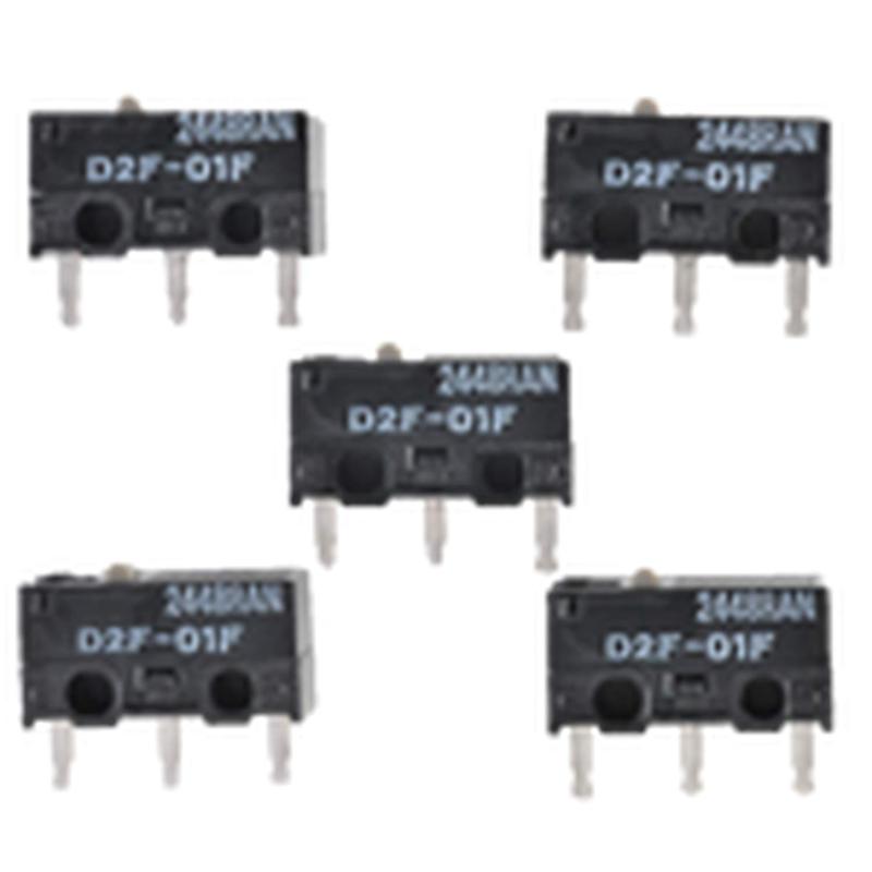 オムロン (OMRON) 純正 マイクロスイッチ ピン押ボタン形 プリント基板用端子 微小負荷 定格0.1A 5個セット D2F-01F
