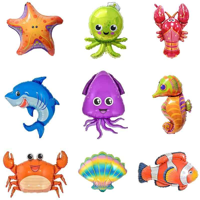 AirAkl【バルーンポンプが付属】BIG 特大 海のいきもの バルーン 9枚魚 フィッシュ 水族館 夏 飾り付け 祭り イベント 夏祭り 海 誕生日