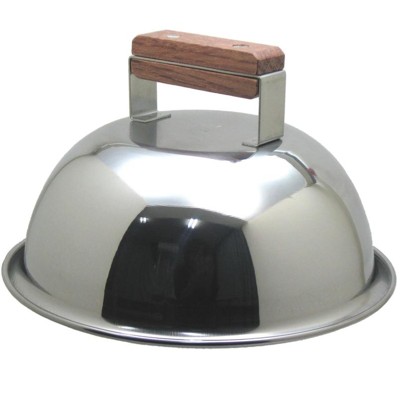 遠藤商事(Endo Shoji) TKG 鉄板焼ステーキカバー 木製ツマミ付き サイズ:内径150x内高55mm 丸型 錆に強いステンレス製で衛生的 業務用 PSTD2(3)
