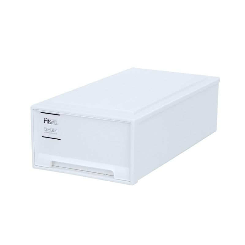 天馬 収納ボックス フィッツケース 押入れ 幅39×奥行74×高さ23cm 収納ケース たわみにくい 衣装ケース 日本製 【色 ホワイト】 【サイズ ロング】