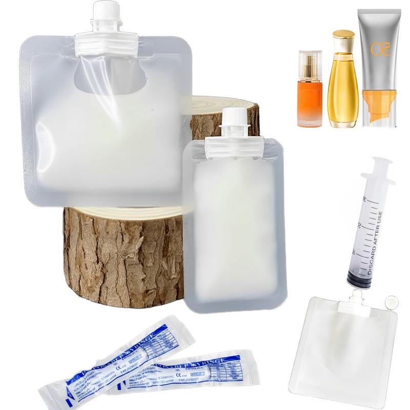 パウチ容器 トラベル 化粧水 シャンプー 小分け 使い捨て 50個セット トラベル 液体 個包装 容量5ml/10ml トラベルボトル 詰め替えボトル 漏れ防止 クリーム 乳液 収納 袋入り 透明 密封 コンパ