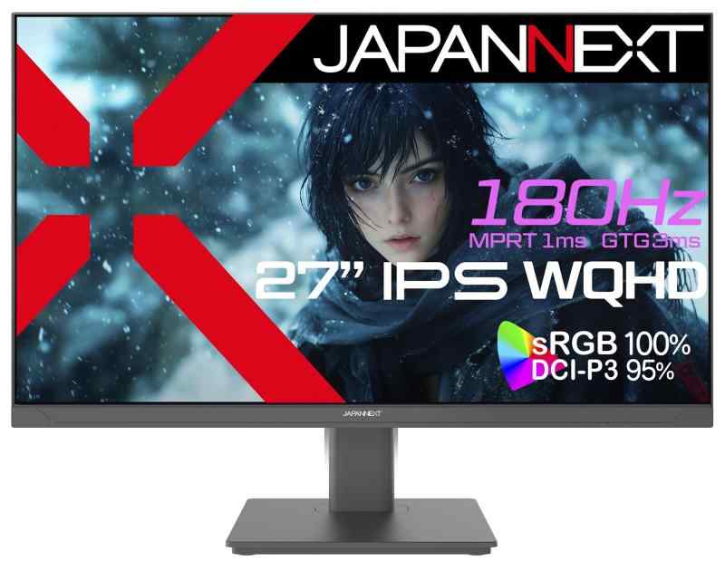 其它 - 【】27インチ IPSパネル搭載 180Hz対応 WQHD(2560x1440)解像度 ゲーミングモニター JN-27i180Q HDMI DP sRGB:100% DCI-P3:95% HDR400相当 PS5:120Hz(WQHD)接続対応 1ms(