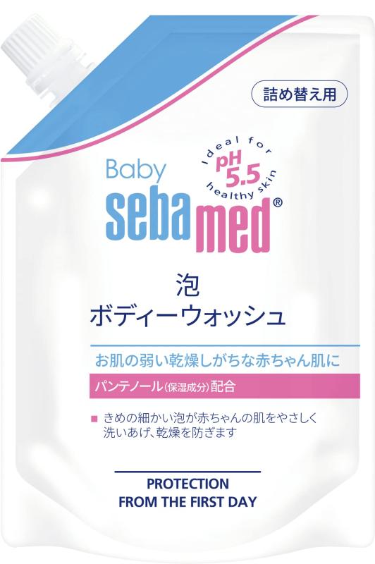ベビーセバメド 泡ボディーウォッシュ 400mL詰替 (全身 ベビーソープ) 弱酸性 低刺激 (無添加 オーガニック) ポンプ式 しっとり/赤ちゃん 全身シャンプー ドイツ製