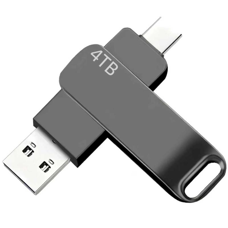 4TB 大容量 USBメモリ 大容量 USB Type-C メモリ 外付けメモリ 360度回転 パソコン ノートパソコンに共通で使用可能 合金製 防水 防塵 耐久性 高速 Type-C 黒色