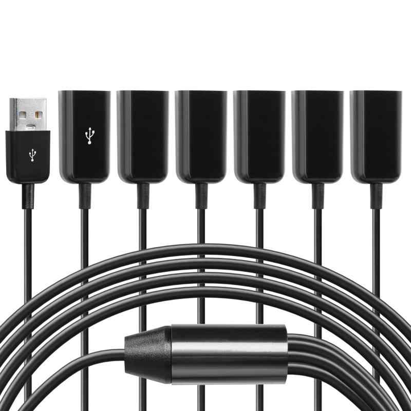Other - CERRXIAN USB 2.0オス1-メス6スプリッタYケーブル USB YスプリッターUディスク、キーボード、マウスのデータ転送、低電力ファンなどのUSBデバイスの電源供給をサポート 0.5M