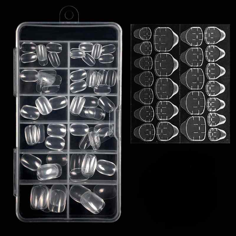 PAVIKE ネイルチップ 小さい ネイルチップ 小学生 ネイルチップ 粘着グミ ネイルチップ 子供 ショート 100枚セット 10サイズ クリア 小さい爪用 ネイルグミ 強力 小さい爪 ネイル粘着グミ10枚入