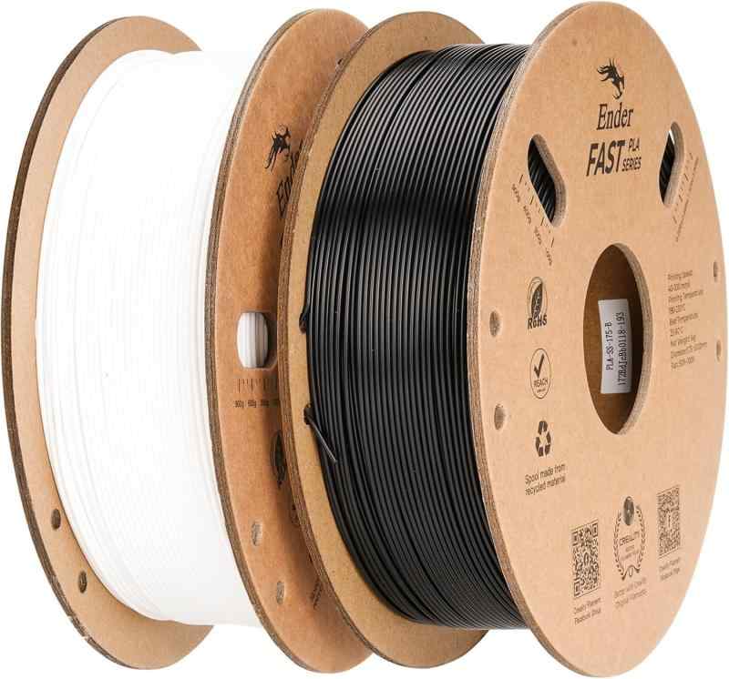 乐天商城 - Creality Ender-Fast-PLA フィラメント 2パックセット 高速印刷30-300mm/s 1.75mm径 1kg*2パック合計2kg 寸法精度±0.03mm 3Dプリンター用フィラメント もつれず 目詰まりなし ゆがみがない 反りなし