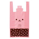 ヘッズ 手提げ袋 レジ袋 30×55×15cm うさこ L 100枚 ピンク ウサギ フック穴付 US-L