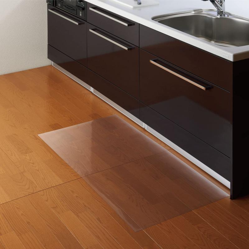 【質の高い日本製】Belca(ベルカ) 日本製 透明マット キッチンマット 120cm 幅120×奥行60×厚さ0.08cm ..