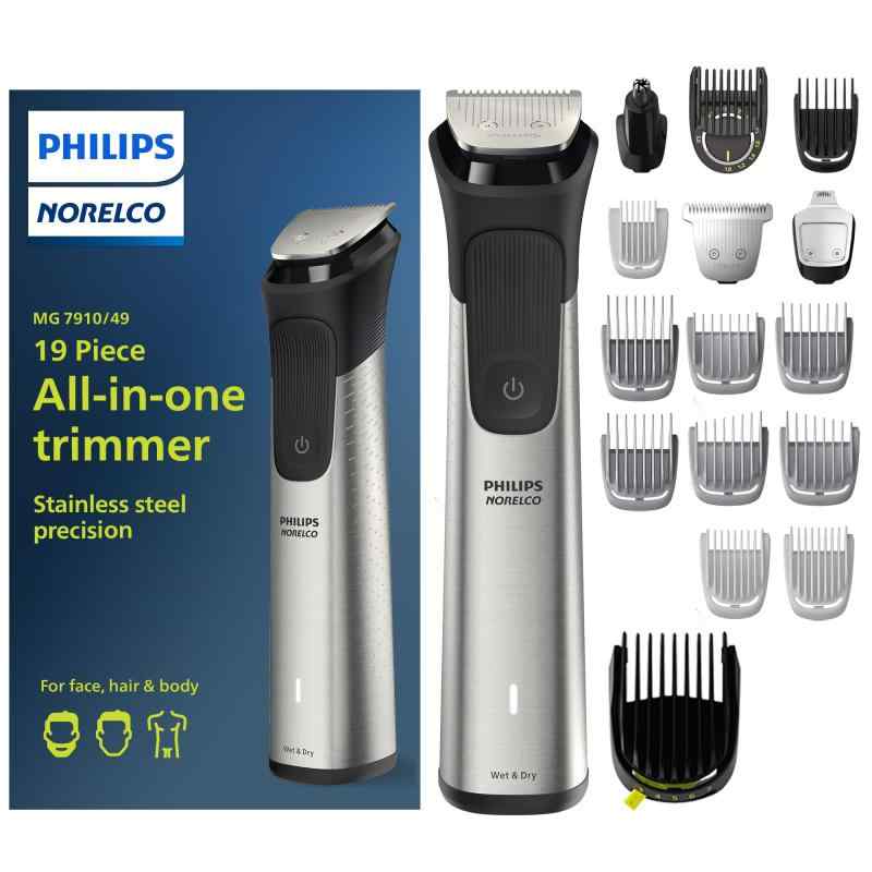 Norelco Multigroom Series 7000, Mens Grooming Kit with Trimmer for Beard, Head, Hair, Body, and Face - NO Blade Oil Needed, MG7