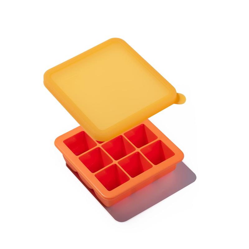 Rakuten - Kalar 冷凍小分け 離乳食保存容器 フリージング 製氷皿 調理用品 ベビーフード アイストレー （9 ブロック オレンジ）…