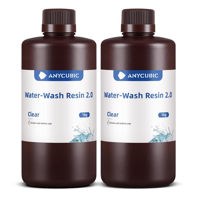 Rakuten - ANYCUBIC 光造形 3Dプリンター用 水洗いレジン 2.0 405nm LCD/DLP/SLA 3Dプリンター向け UV樹脂 水洗い可能 光硬化可能レジン 環境に優しい 2kg (透明)