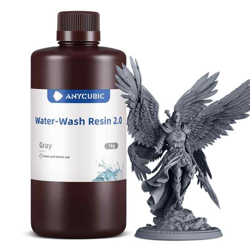 Rakuten - ANYCUBIC 光造形 3Dプリンター用 水洗いレジン 2.0 405nm LCD/DLP/SLA 3Dプリンター向け UV樹脂 水洗い可能 光硬化可能レジン 環境に優しい 1kg (グレー)