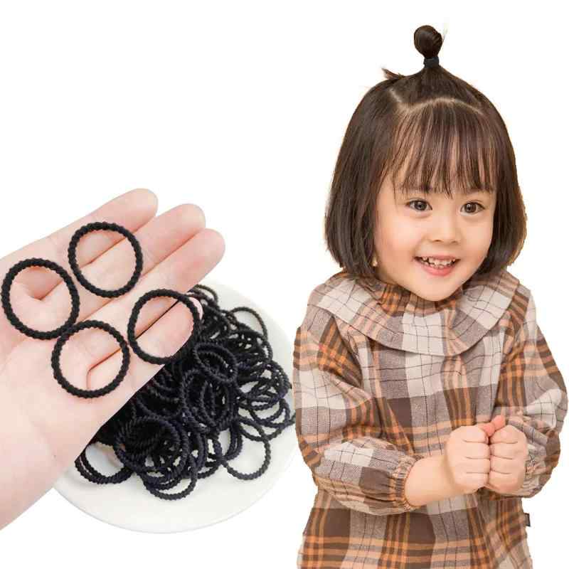 乐天商城 - ヘアゴム 子供 90本セット 髪ゴム キッズ 女の子 ベビー おしゃれ 細い 髪留め ゴム 絡まない 髪飾り ヘアアレンジ ヘアバンド ヘアアクセサリー (ぎざぎざ 黒)