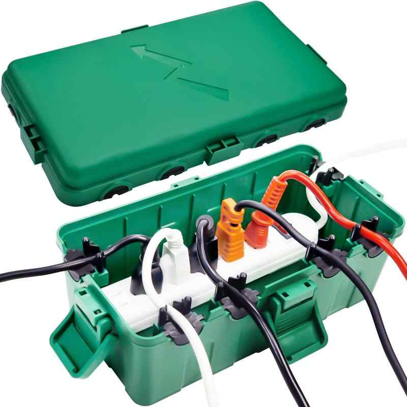 Rakuten - Hrensaw 耐候性電気ジャンクションボックス、IP54防水屋外電気ジャンクションボックス。プラグ、延長コード、ホリデーライトに最適 中型 緑