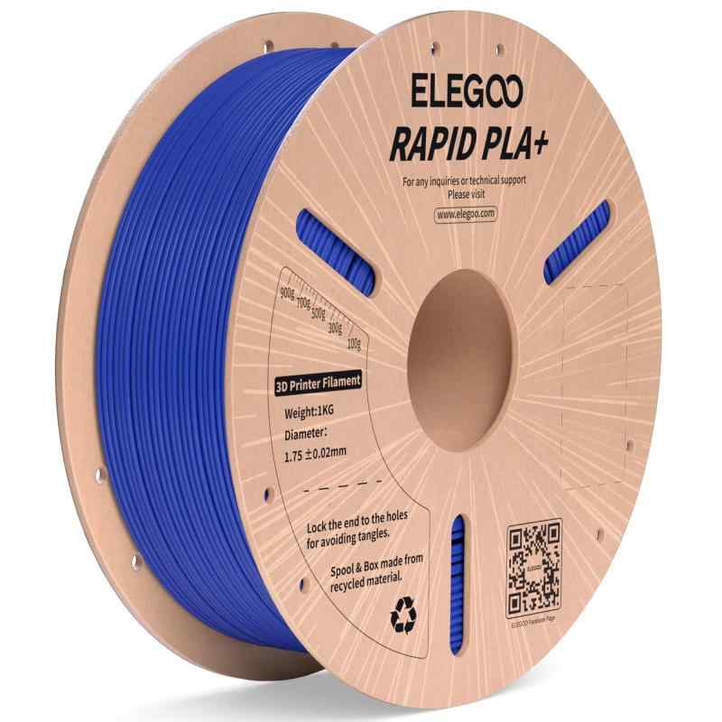 ELEGOO 高速 PLA プラス RAPID PLA+ フィラメント 青色 1.75mm 3D プリンター用フィラメント 寸法精度±0.02mm 印刷速度600mm/s対応可能 ほとんどの3Dプリンターに対応 (1KG/スプール 2.2 lbs)