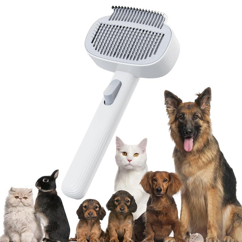 乐天商城 - ZeniMart 猫ブラシ ペット用ブラシ 2in1 猫 ブラシ 犬 ブラシ スリッカーブラシ 猫くし 犬くし 抜け毛取り ボタンで簡単除去 もつれた毛取り 調節可能 多機能 抜け毛・もつれ取りブラシ 簡単な