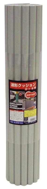 Rakuten - カーボーイ 波型クッション ロール巻 60X90cm ライトグレー