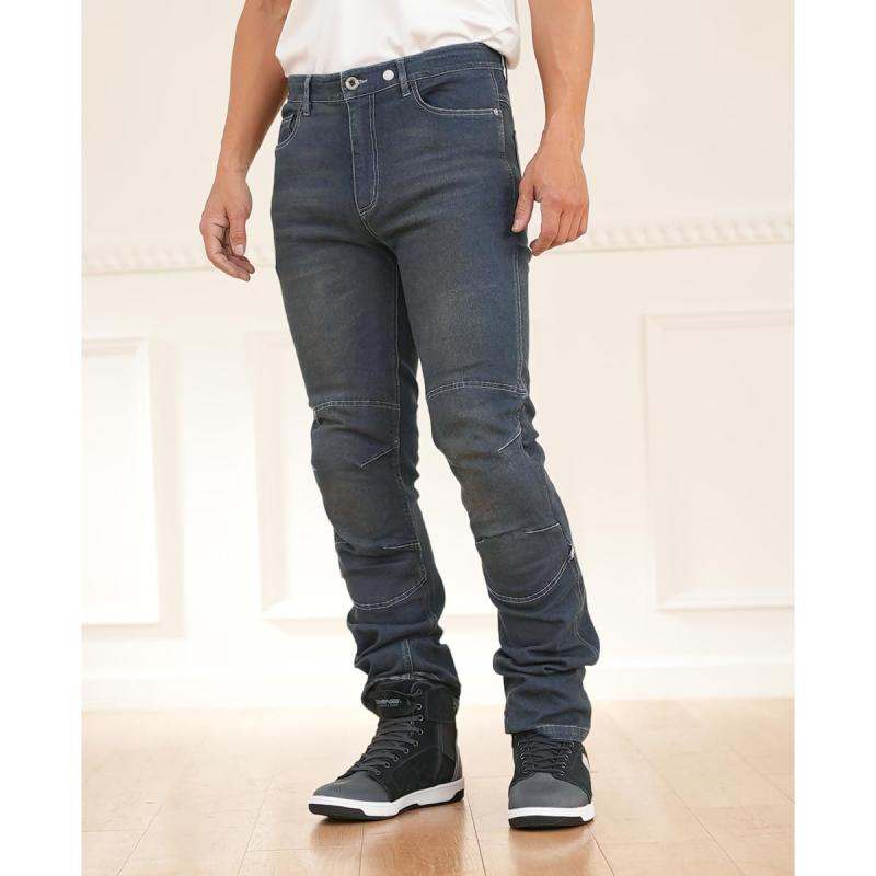 [KOMINE] 2025モデル WJ-7325R エニグマライトプロテクトジーンズ バイク用 春夏秋向け CEプロテクター ストレッチ Deep Indigo XL