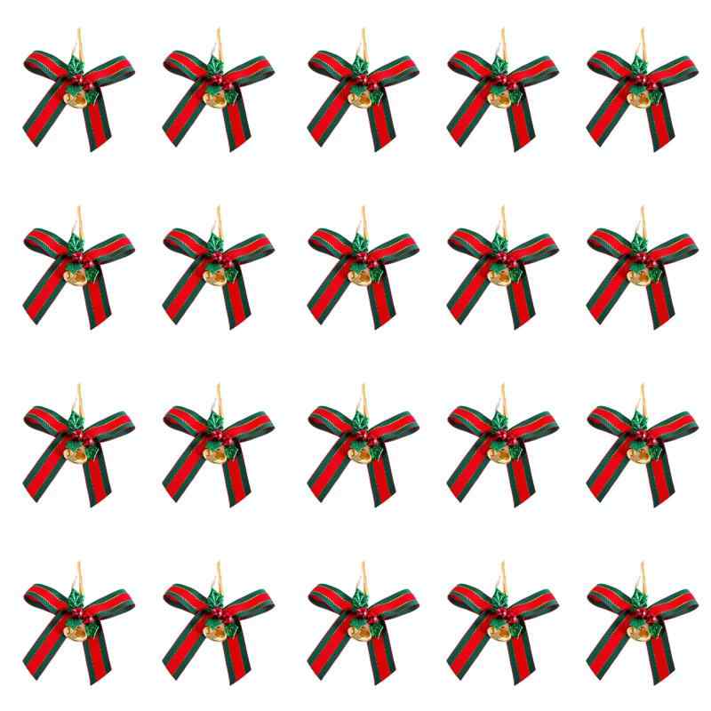 Other - CHENLONB クリスマスオーナメント 蝶結び 鈴付き 20個セット 可愛い 蝶結び クリスマスツリー装飾 インテリア DIY手作りリボン装飾 ギフト飾り