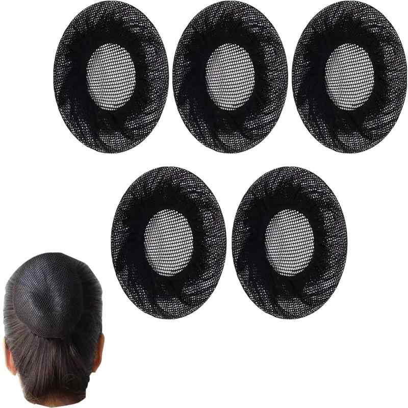 BRIIKPP ブラック髪束ねヘアネット 5個セット シニヨンネット お団子用 弾性ナイロン製 バレエ/新体操/ダンス/就活/職場に最適 大人/子供兼用