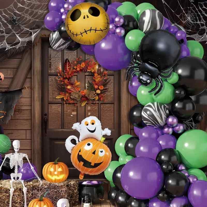 【2025年ハロウィンのNEWスタイル】ハロウィン バルーンセット 幽霊 血判型 髑髏 風船 パーティー 飾り 写真撮影背景 ハロウィーンテーマバルーンアーチキット 屋内屋外用 飾り付け 風船