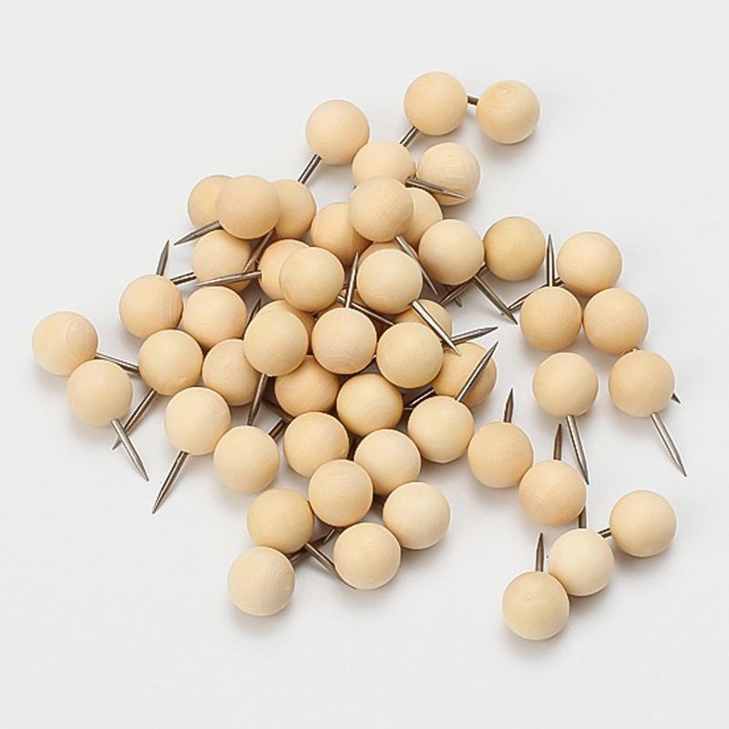 Rakuten - LIANHATA 50PCS ピン付き木製クリップ 20個入 木柄の画鋲