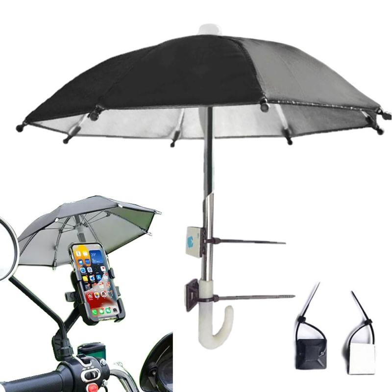 スマホ サンシェード 自転車傘ホルダー スマホホルダー用のミニ傘 携帯電話の傘 折りたたみ傘 日焼け止..