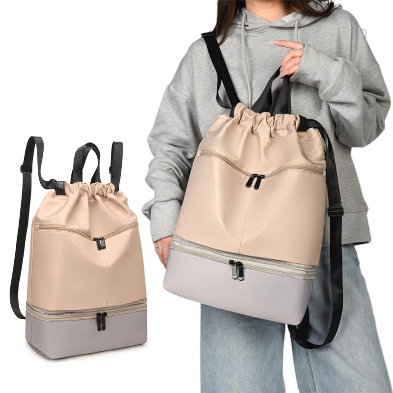 プールバッグ 女の子 拡張可能 2層式 スイムバッグ プールリュック ビーチバッグ 男の子 軽量 大容量 防水 折り畳み可能 乾湿分離 シューズ収納可能 男女兼用 スポーツ(4.0)