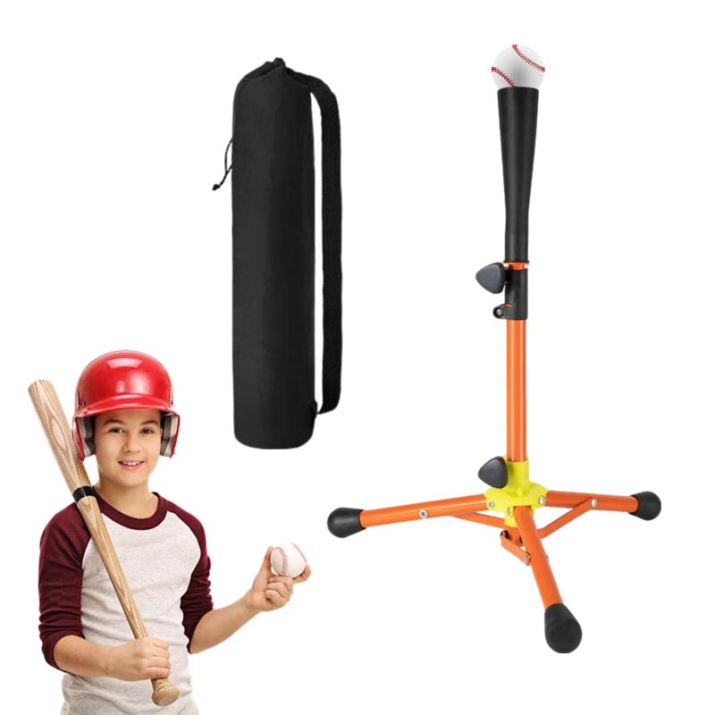 HARUMAKI【3 色のオプション】野球 バッティングティー 安定性 高さ調整可能 53-76cm ティースタンド 子供 練習用 打撃練習 軟式硬式兼用 ソフトボール対応 収納袋付き 三脚タイプ 携帯便利 素