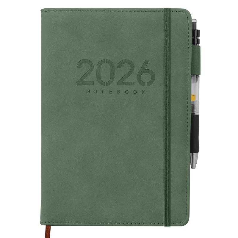 Other - 手帳 2026年 Diary 手帳 2026年1月始まり A5 15×21cm マンスリー ウィークリー スケジュール帳 白 PVCカバー 名刺ポケット 月間タブ 休日のリマインダー
