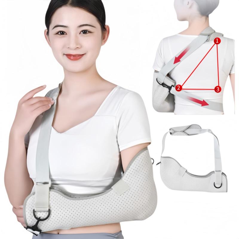 LAROTSUBA 三角巾 骨折 アームスリング 医療用 大人 アームホルダー 肘 手首 肩の骨折の固定に最適です 取り外し可能なトレイ付きの 自分で着られる
